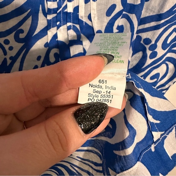 Lilly Pulitzer Sarasota Beaded Cotton Tunic size XS Blue Pink - Picture 7 of 8